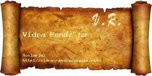 Vidra Renáta névjegykártya